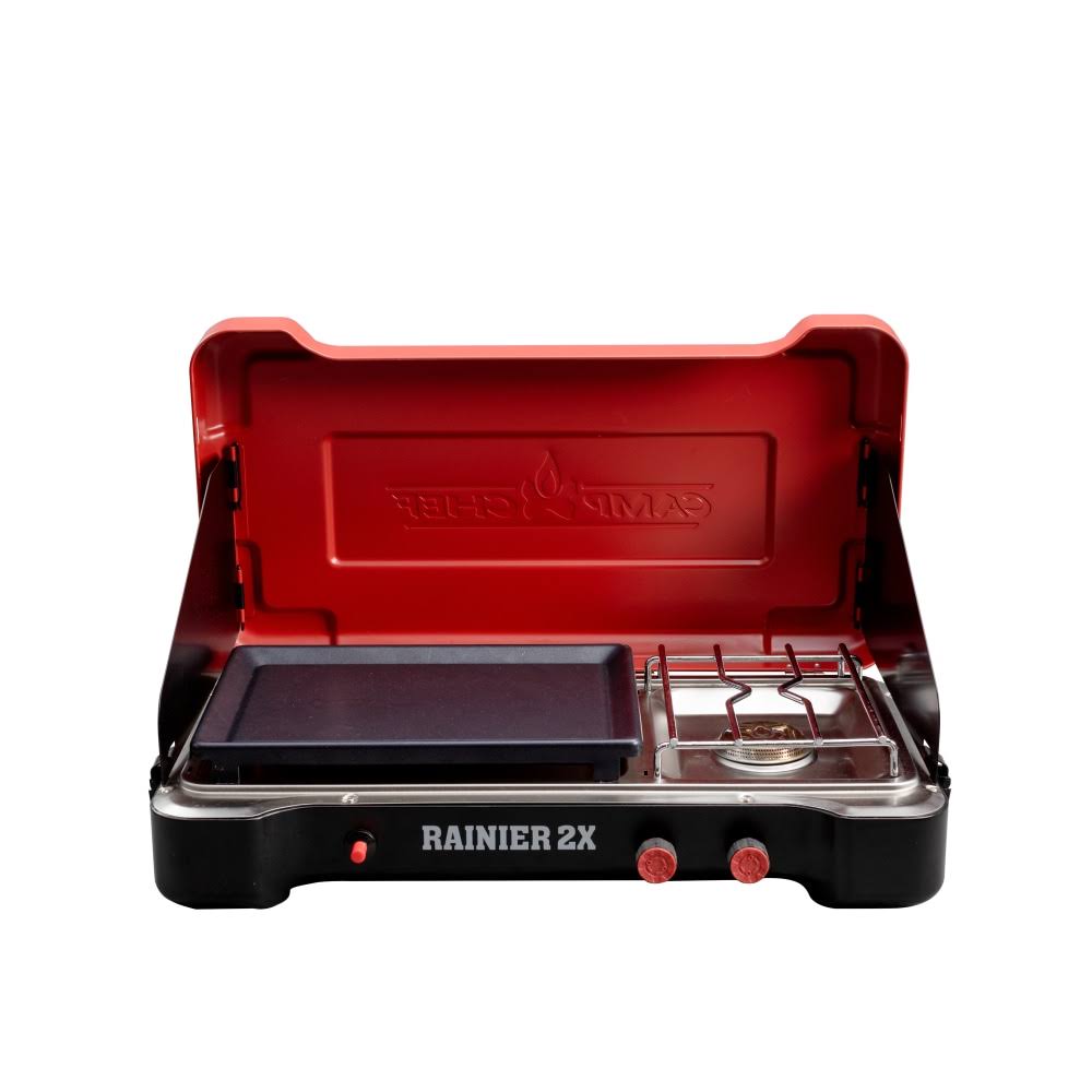 2x Two-Burner Stove with Griddle & Carry Bag T655050
