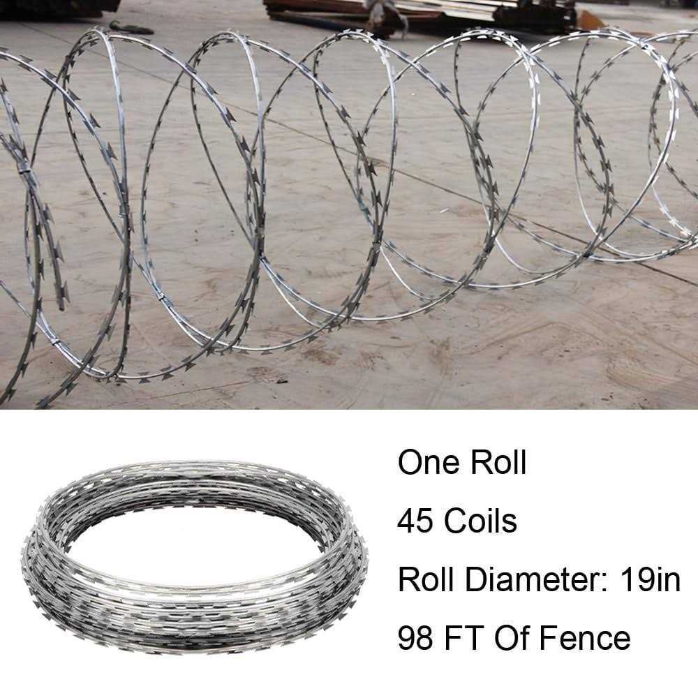 Galvanized Barbed Wire Razor Ribbon, 98 Feet per Roll U801