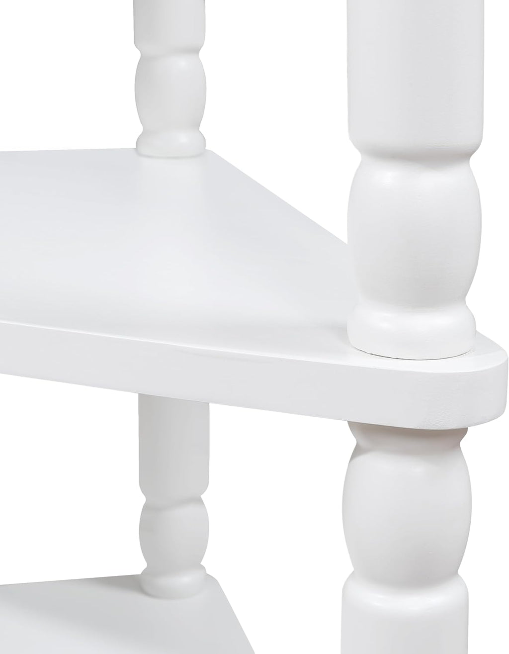 White Corner Table Accent Cabinet with Shelves Drawer Y2045
