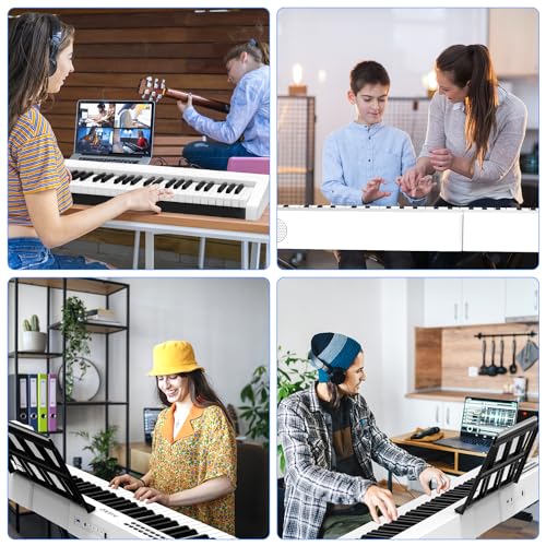 88 Key Semi Weighted Digital Piano with Stand, Built-In Speakers, Sustain Pedal, Bluetooth B23939