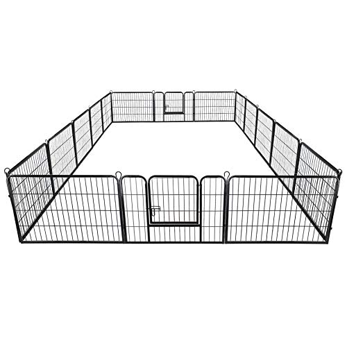 16 Panels 32 in Black Metal Pet Playpen I202