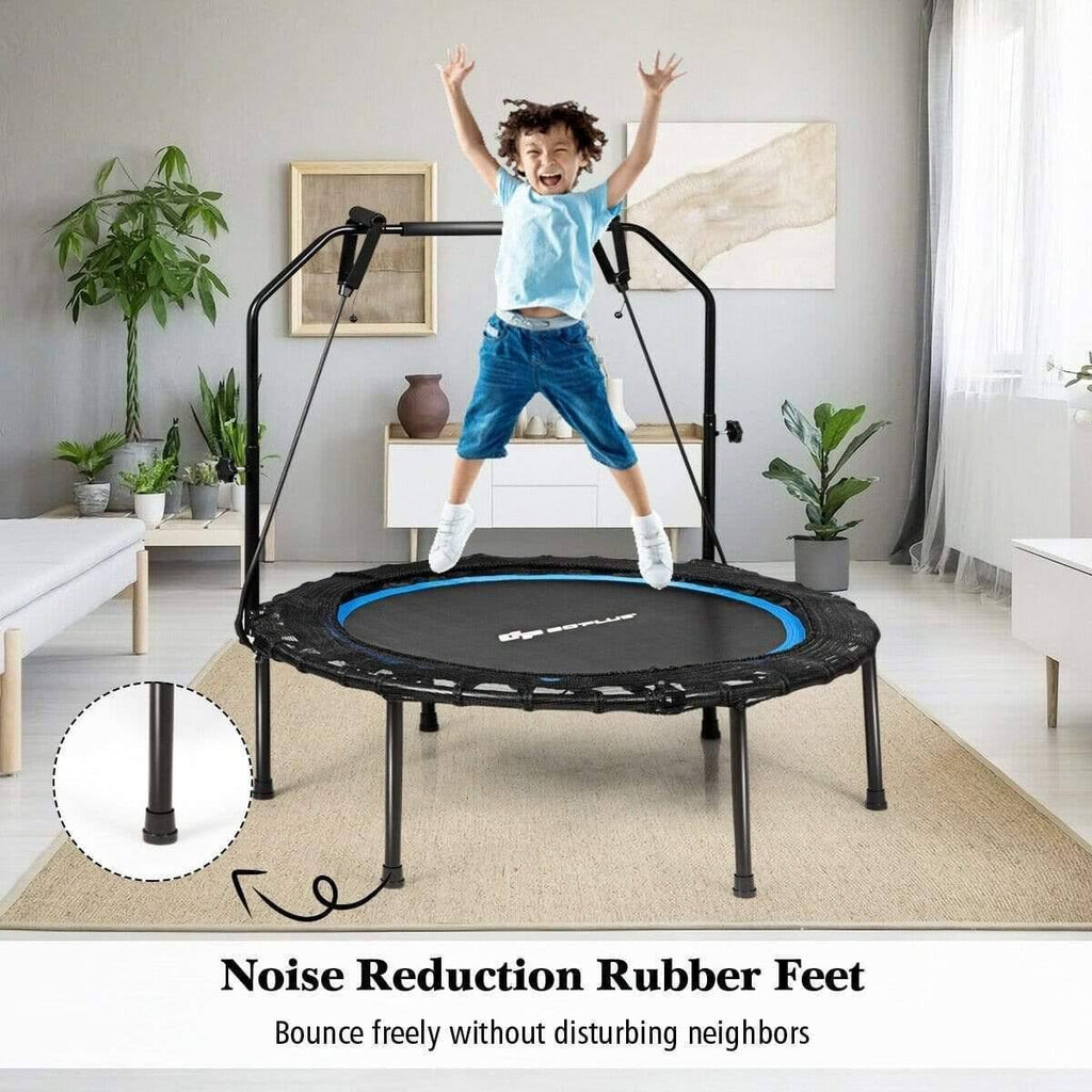 Foldable Fitness Rebounder Trampoline with Resistance Bands M9785