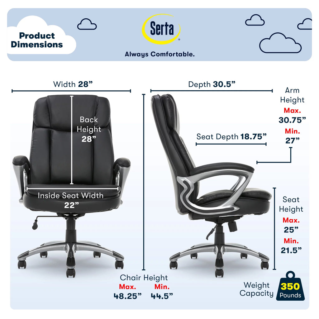 Black Faux Leather Executive Office Chair F9104