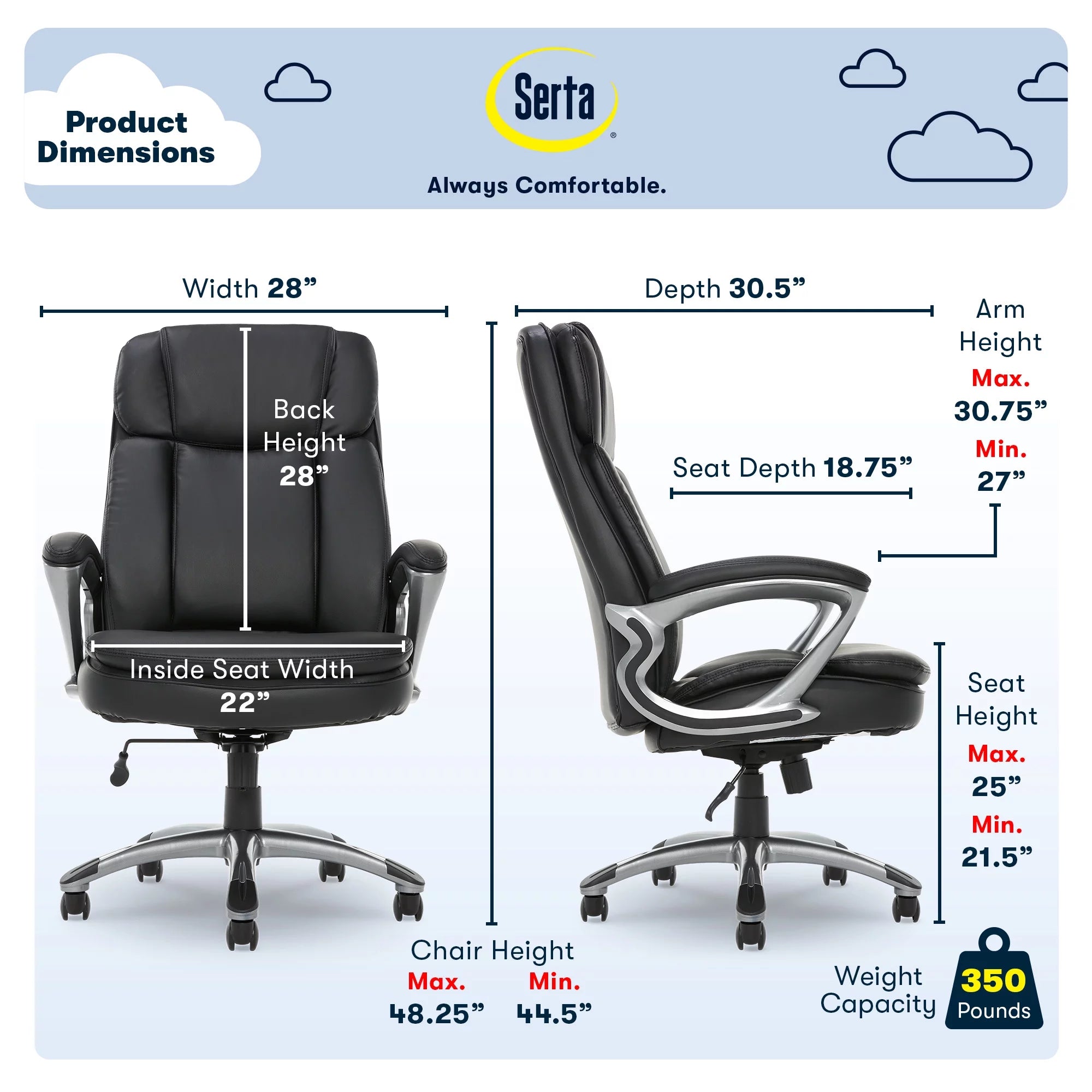 Black Faux Leather Executive Office Chair F9104