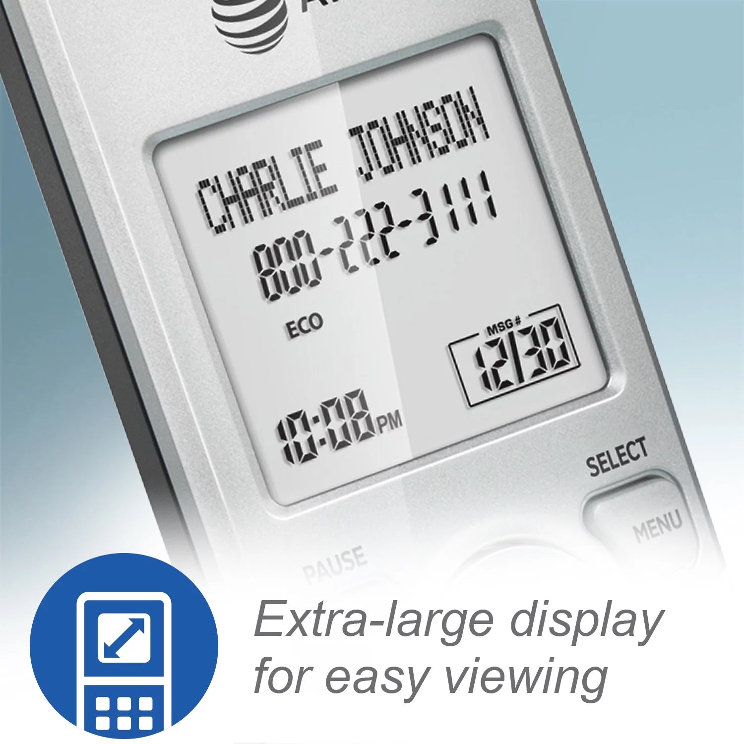 4-Handset Cordless Phone with Answering System and Call Block (White/Silver) T160421
