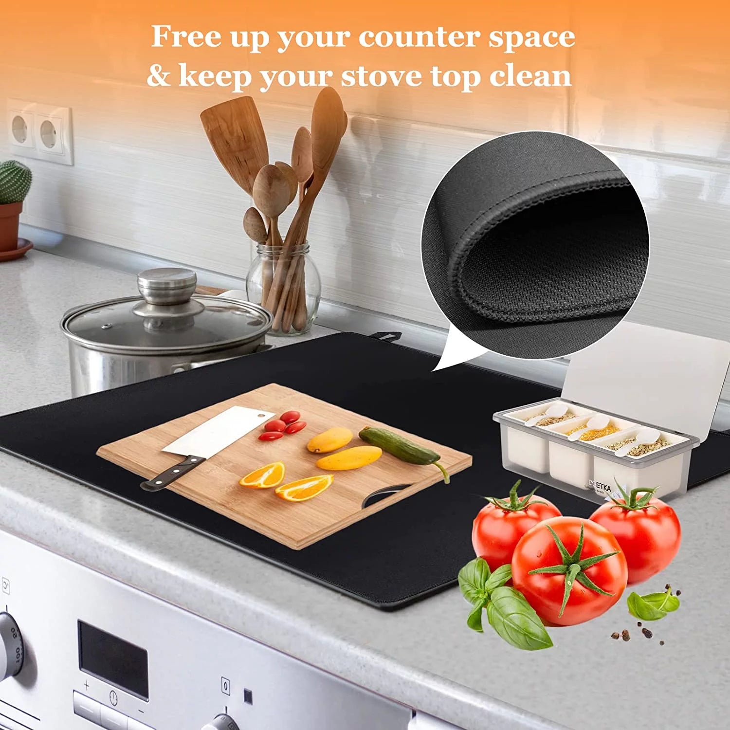 Ceramic Glass Cook Electric Top Protector, 28.5 x 20.5 inch with 2 Hooks D153