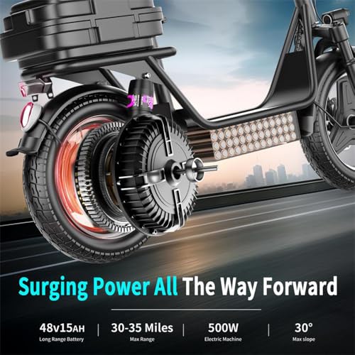 28 MPH 35 Miles Range 14'' Fat Tire Electric Scooter R3951