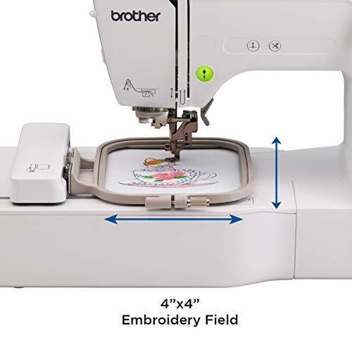 Embroidery Machine with 80 Built-in Designs, 4" x 4" Hoop Area, 3.2" LCD Touchscreen, USB Port, 9 Font Styles J164