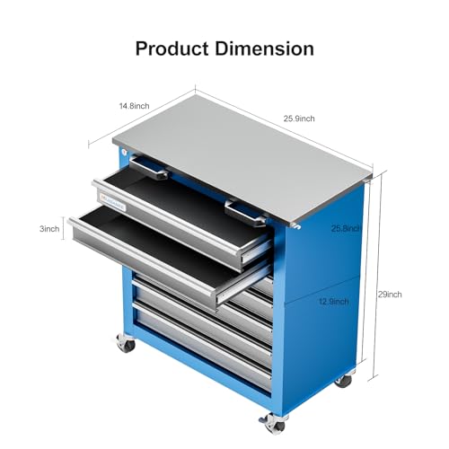 7-Drawer Rolling Toolbox with Lockable Wheels R719