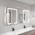 LED Lighted Bathroom Medicine Cabinet with Mirror, 60 x 30 Inch, with Extra Closed Storage Cabinet P760404