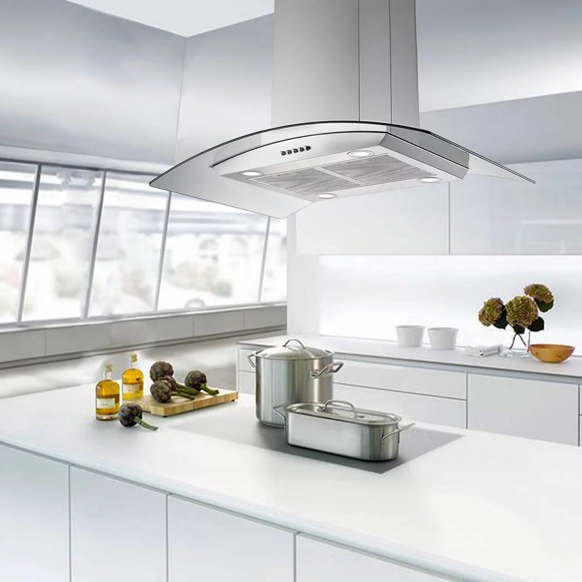 36 inch Kitchen Range Hood with Aluminum Filter Tempered Glass M73741