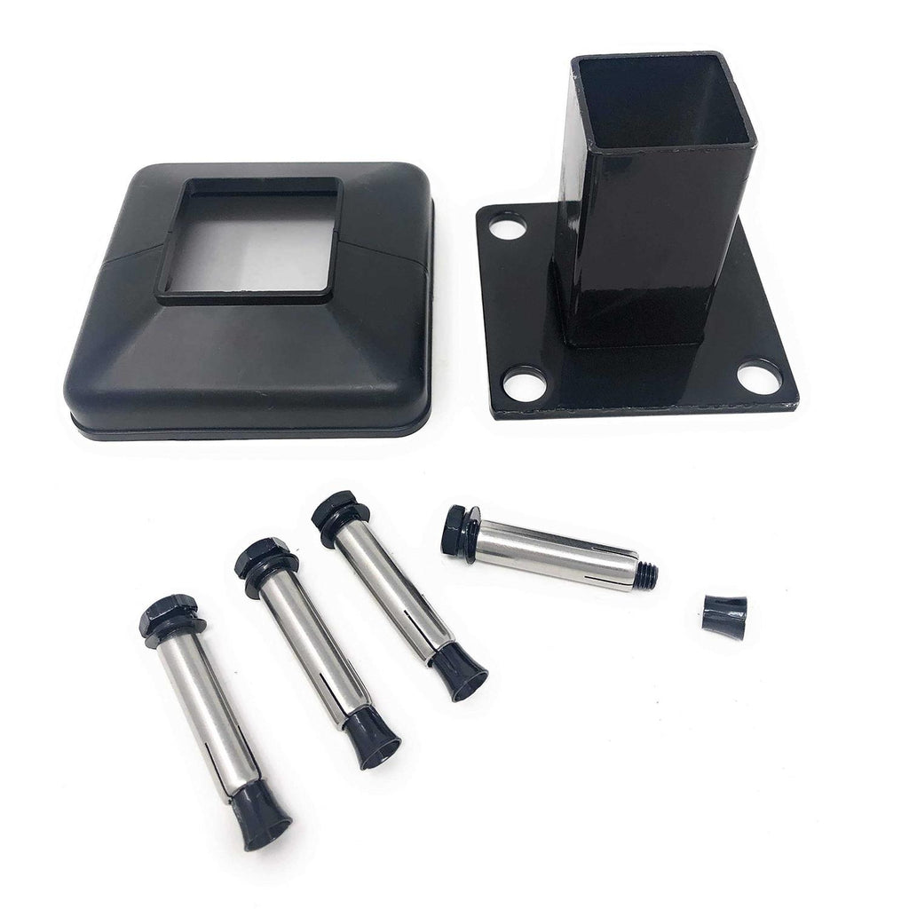 Metal Flange for 2 Square Post with Cover and 4 Pcs Anchor Bolts T80416