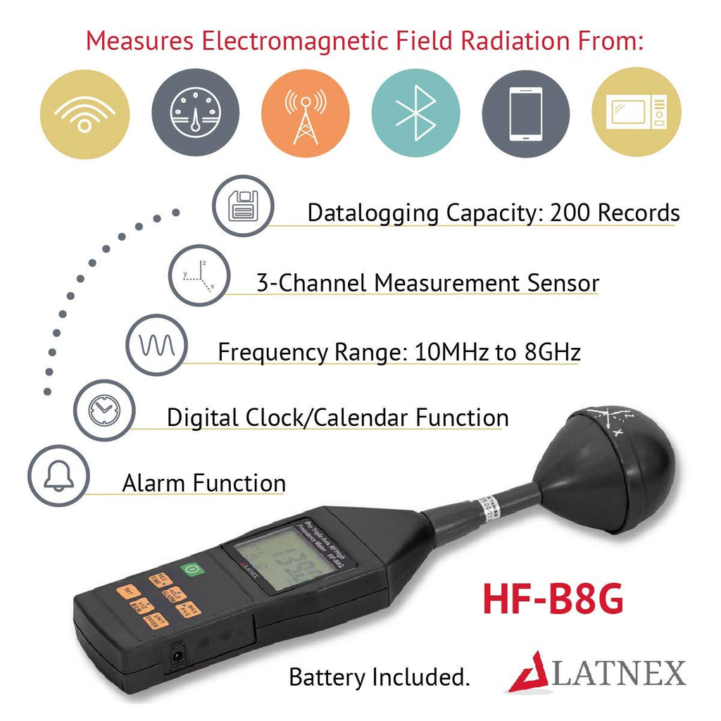 High Frequency 10Mhz-8Ghz Electromagnetic Radiation Meter E3627