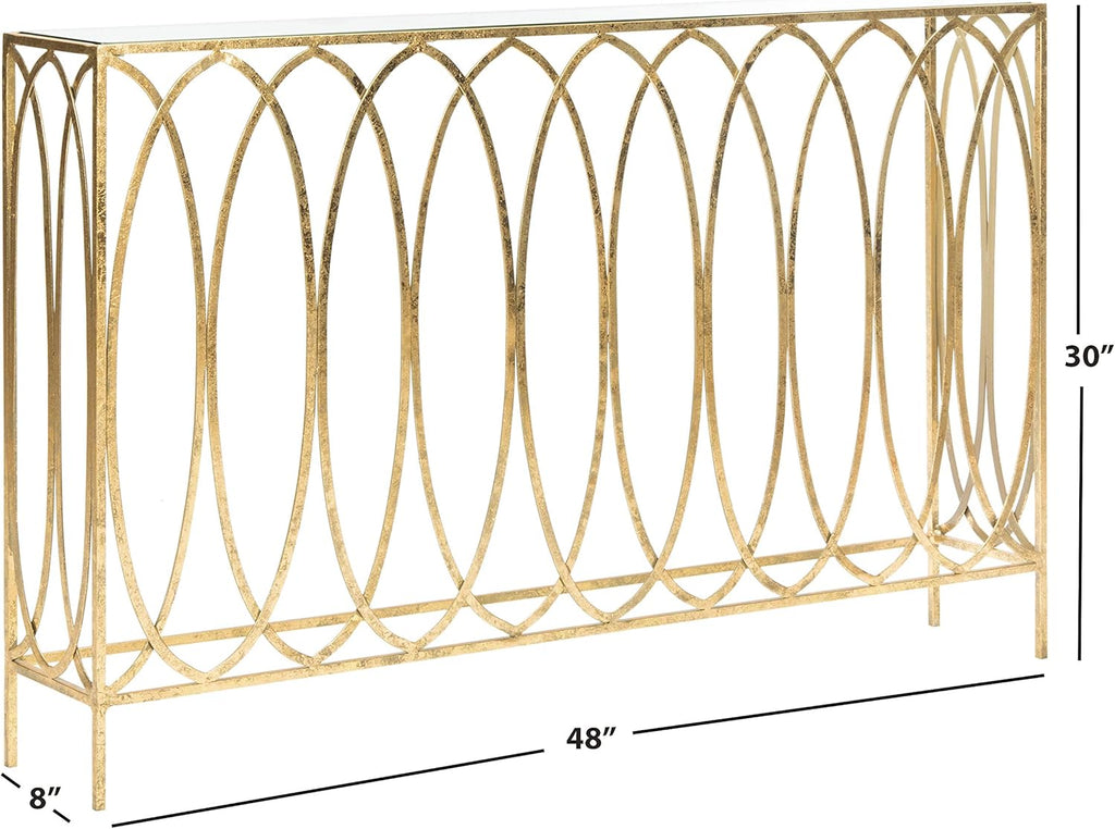 Gold Foil and Glass Console Table K21998