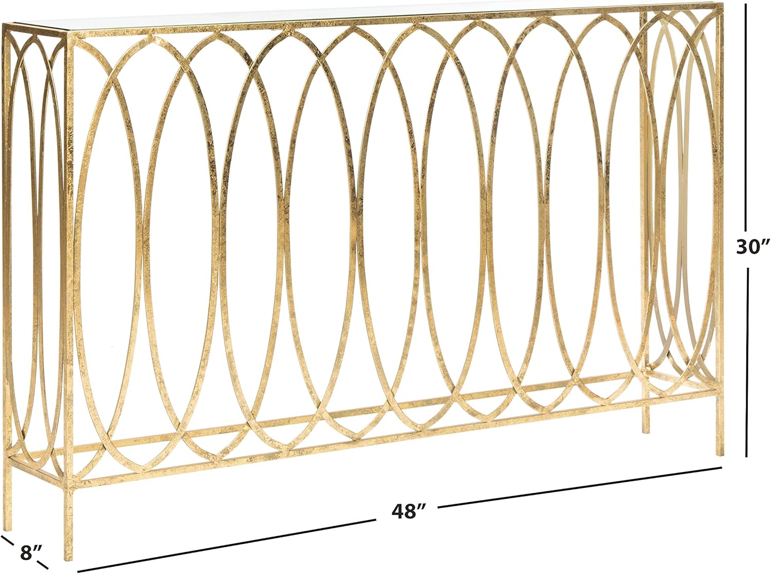 Gold Foil and Glass Console Table K21998