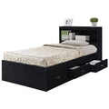 Twin Captain Storage Bed with 3 Drawers in Black W407718