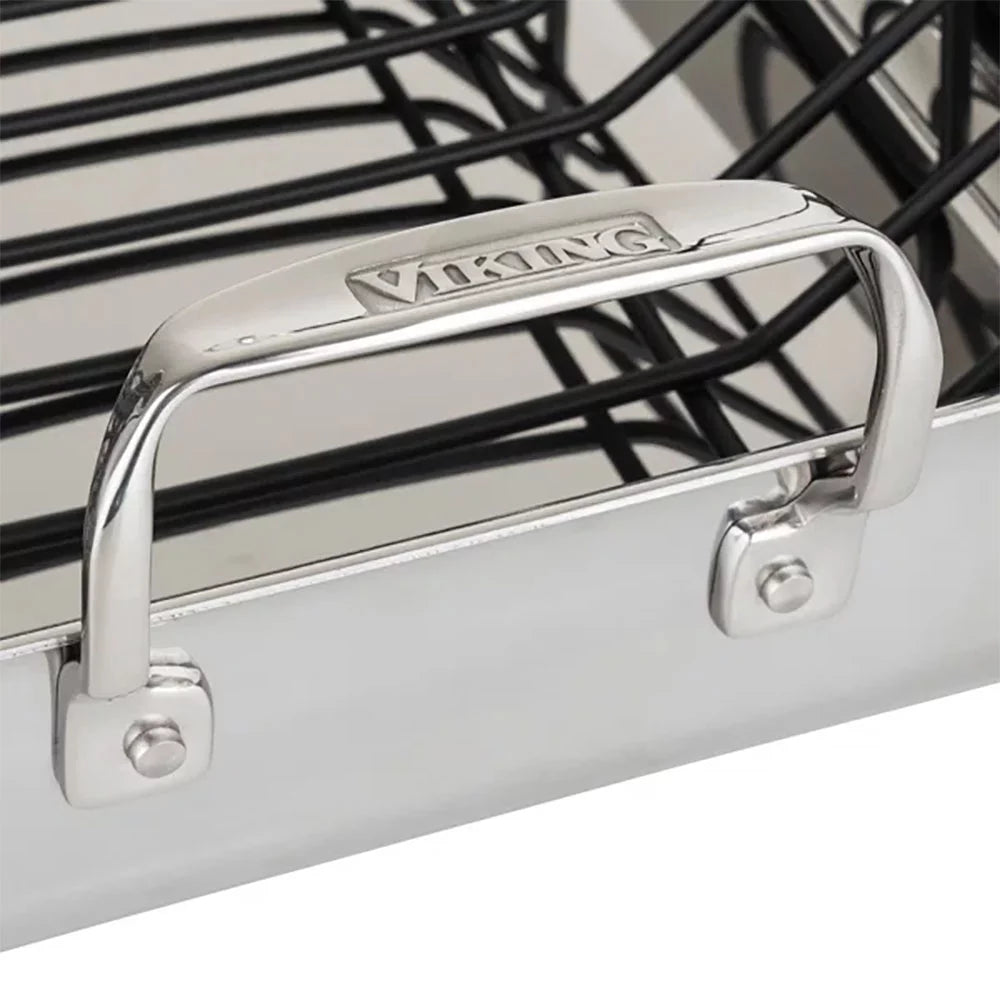 3-Ply Stainless Roasting Pan with Rack and Thermometer Set H25051