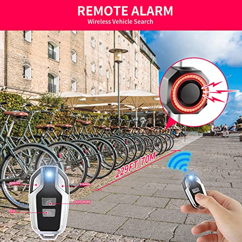 Bicycle Horn Bike Alarm Smart Bike Tail Light Rear Bike Light Waterproof Rechargeable Antitheft Alarm C7909