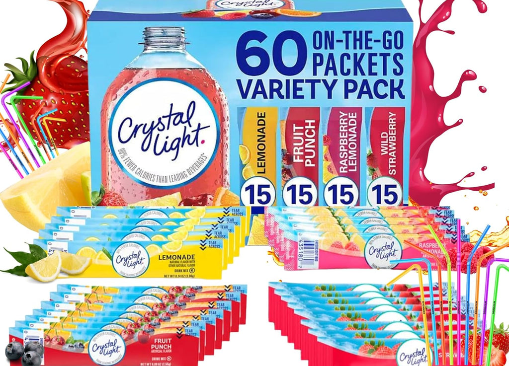 60 Flavored Drink Mix Packets Variety Pack S86036