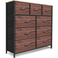 Black 9 Drawer Fabric Dresser V654424