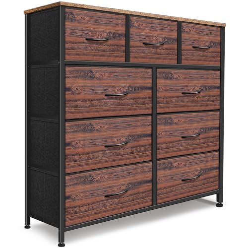 Black 9 Drawer Fabric Dresser V654424