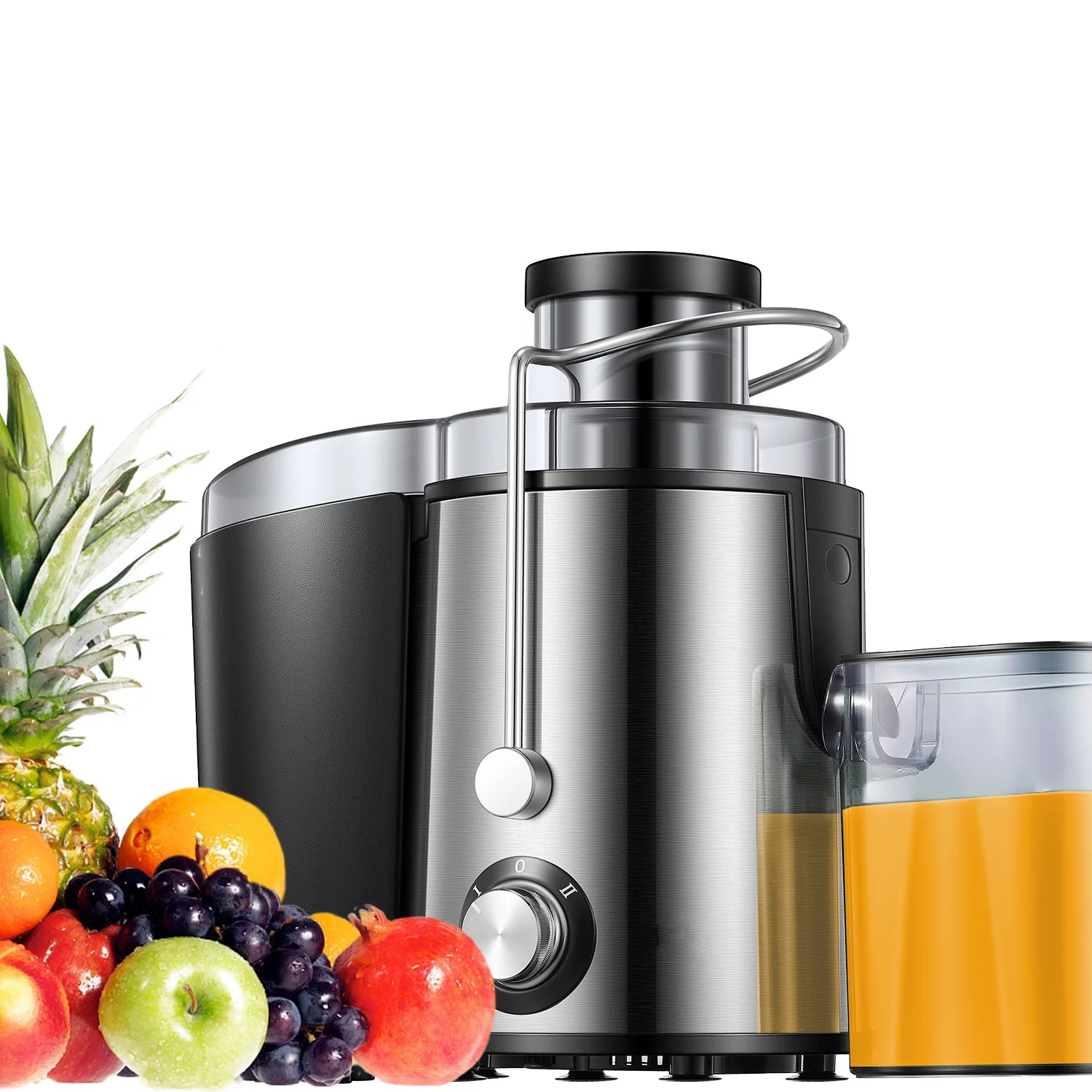 Stainless Steel Compact Centrifugal Juicer with 3'' Wide Mouth F4811