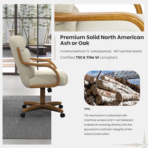2 Set of Caster Swivel Tilt Dinning Chairs with Metal Frame R528505
