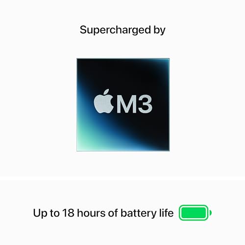 15.3-inch Liquid Retina Display MacBook Air Laptop with M3 chip, 8GB Unified Memory, 256GB SSD Storage, Backlit Keyboard, Touch ID; Midnight G851457