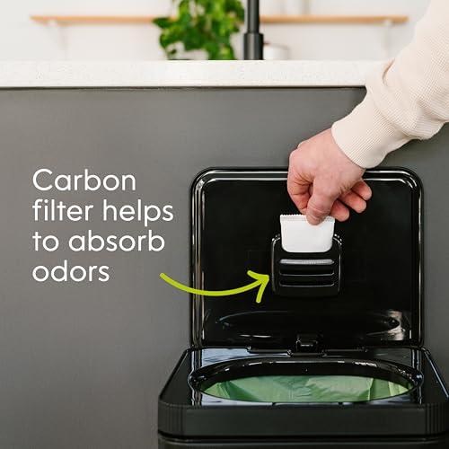 White Stainless-Steel Large Kitchen Compost Bin J7790