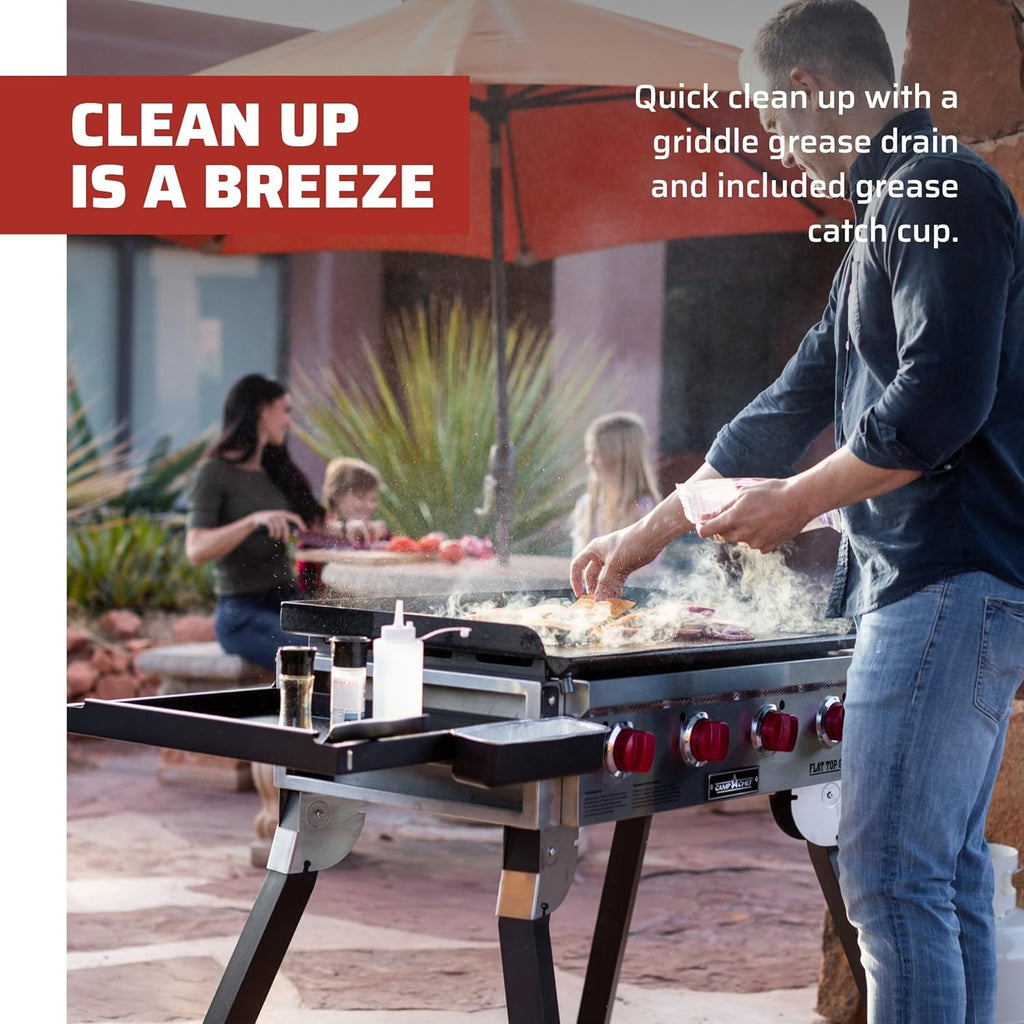 Flat Top Gas Grill with Griddle & Wind Deflectors I5899