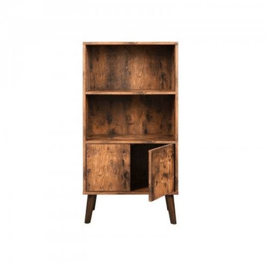 2-Tier Bookshelf with Doors Storage Cabinet Y6700