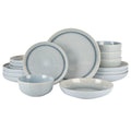 16 Piece Double Bowl Reactive Dinnerware Set - Blue I34019