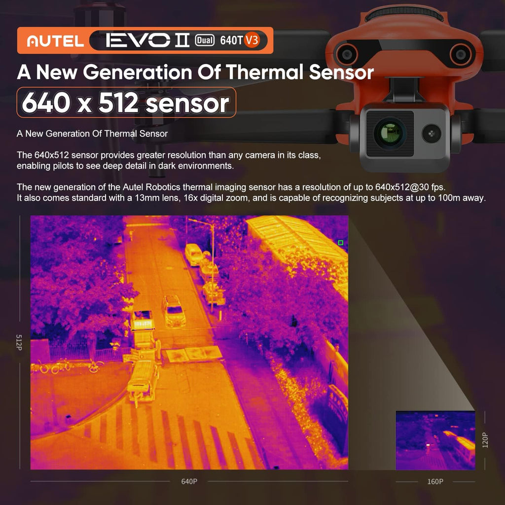 640x512 Thermal Imaging Drone with 8K RYYB Sensor R6114
