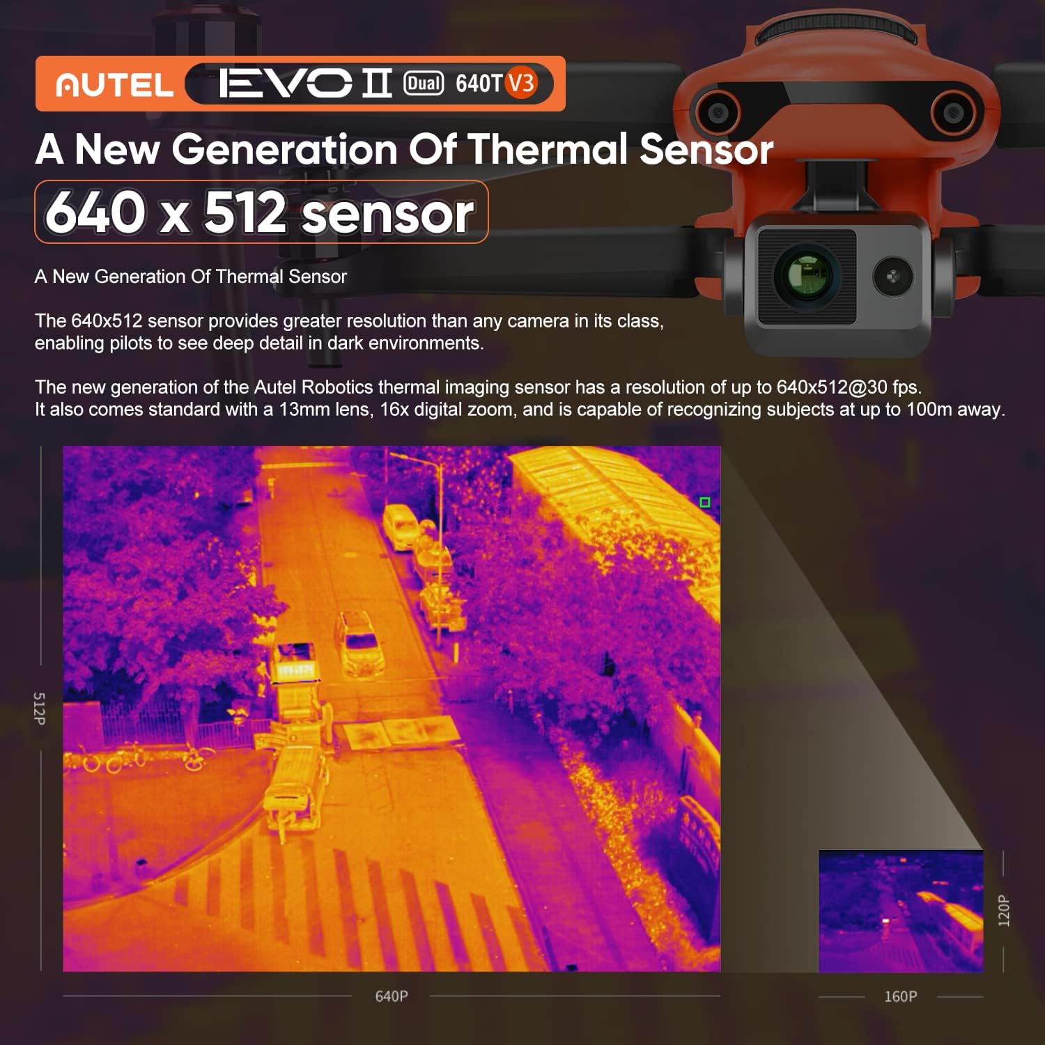 640x512 Thermal Imaging Drone with 8K RYYB Sensor R6114