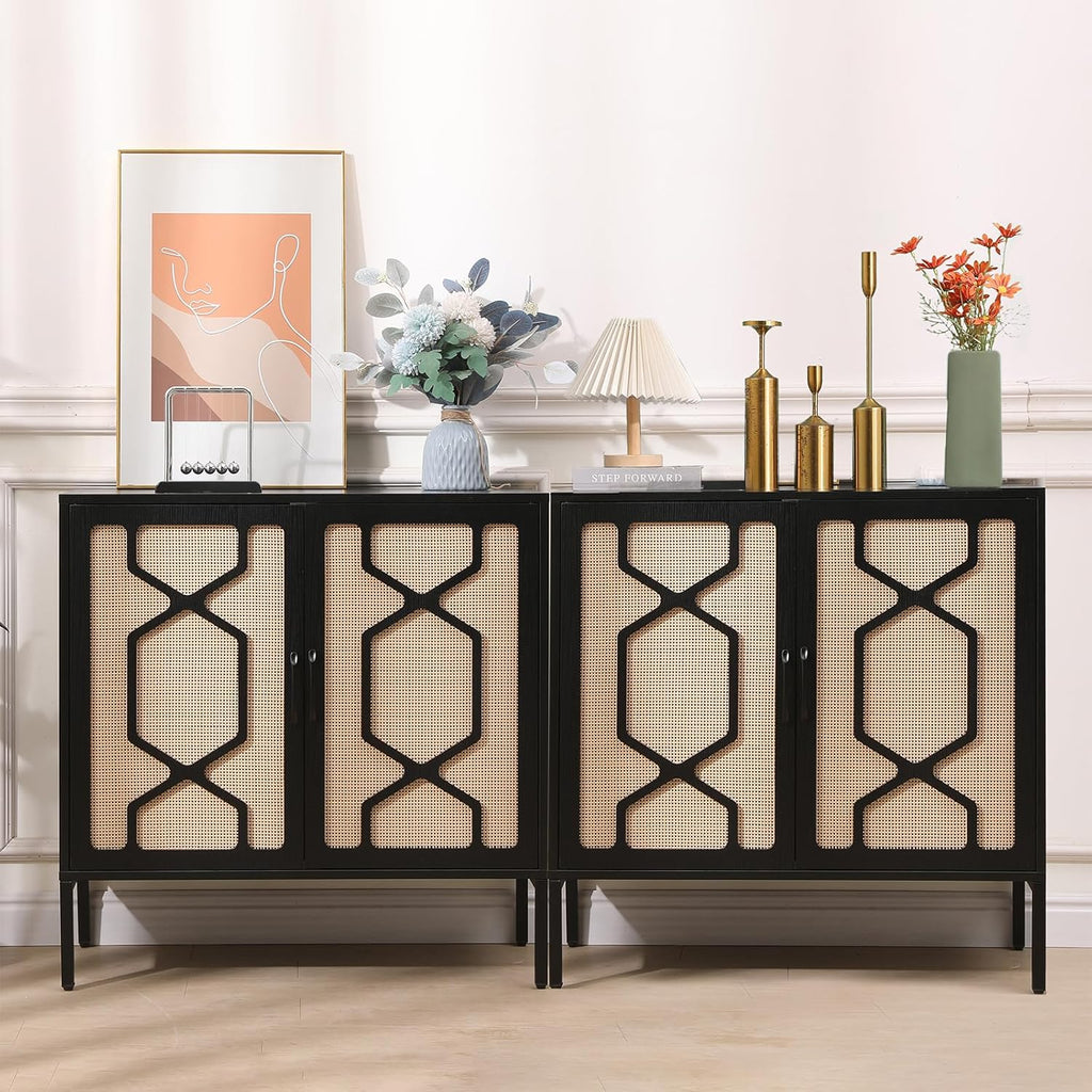 Rattan Sideboard Cabinet with Adjustable Shelf and 2 Doors M767970