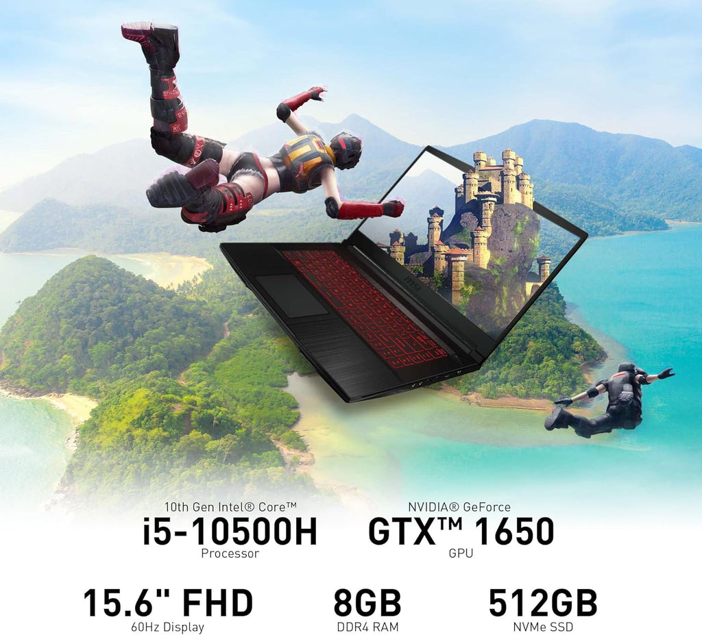 15.6" Gaming Laptop Intel Core i5 GTX1650 8GB 512GB NVMe SSD Black T500