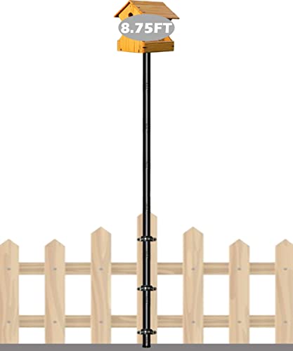 Matte Black 105 Inch Heavy Duty Bird Feeder Pole Kit with 5-Forked Base M3100