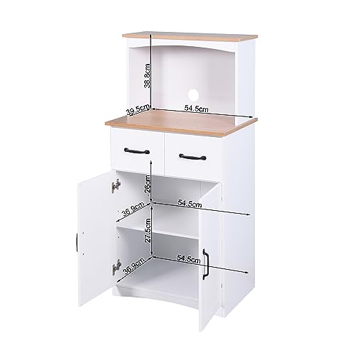White Wooden Kitchen Cabinet with Framed Glass Doors and Drawer X37216