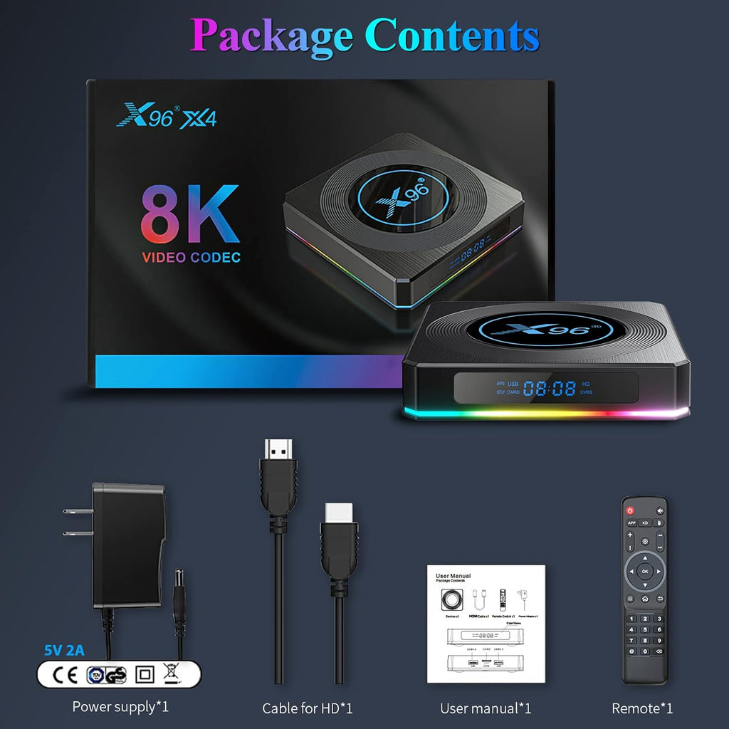 Android TV Box 11.0 4GB 64GB with Ethernet 1000M LAN Bluetooth 4.2 W4275