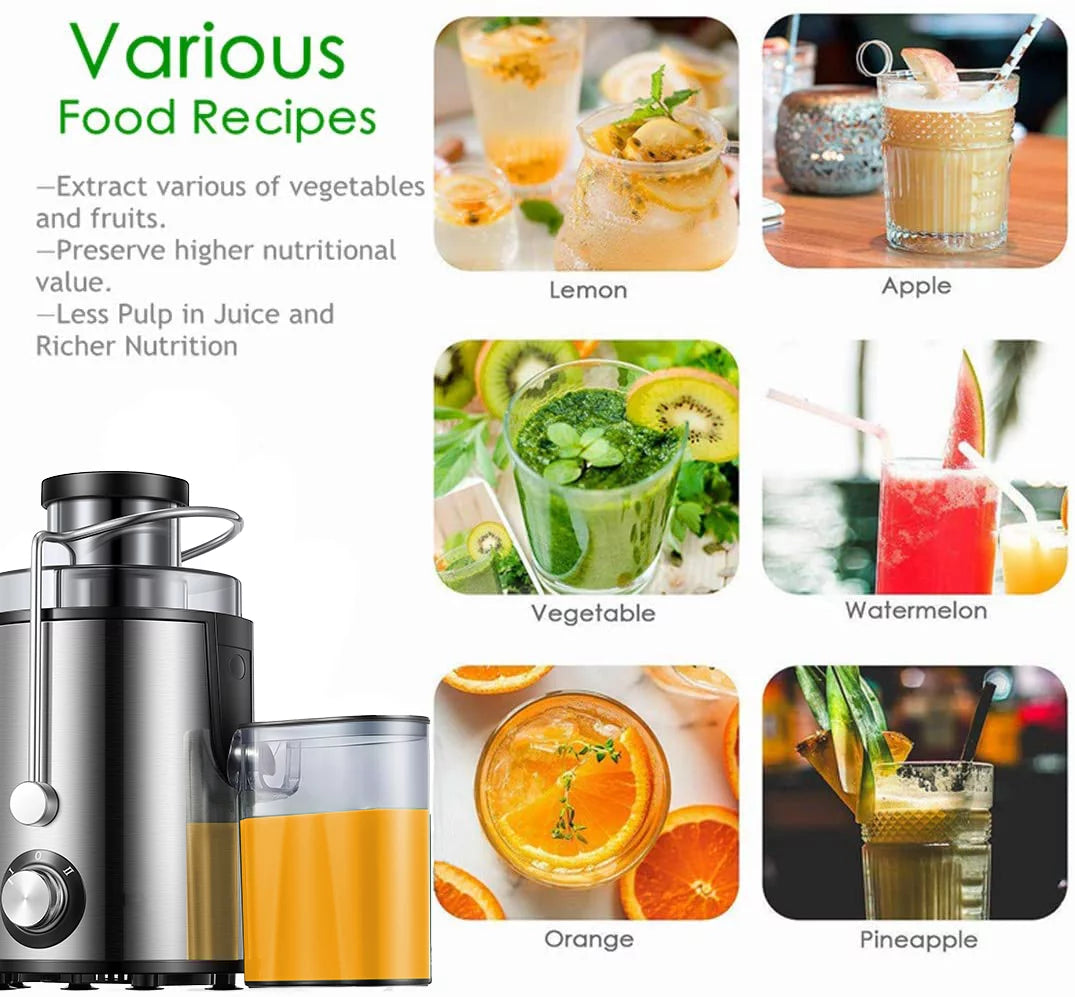 Stainless Steel Compact Centrifugal Juicer with 3'' Wide Mouth F4811
