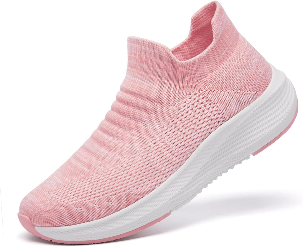 Womens Slip on Walking Shoes Comfort Lightweight Breathable Sock Shoe Non-Slip Mesh Casual Fashion Tennis Running Sneakers E18318