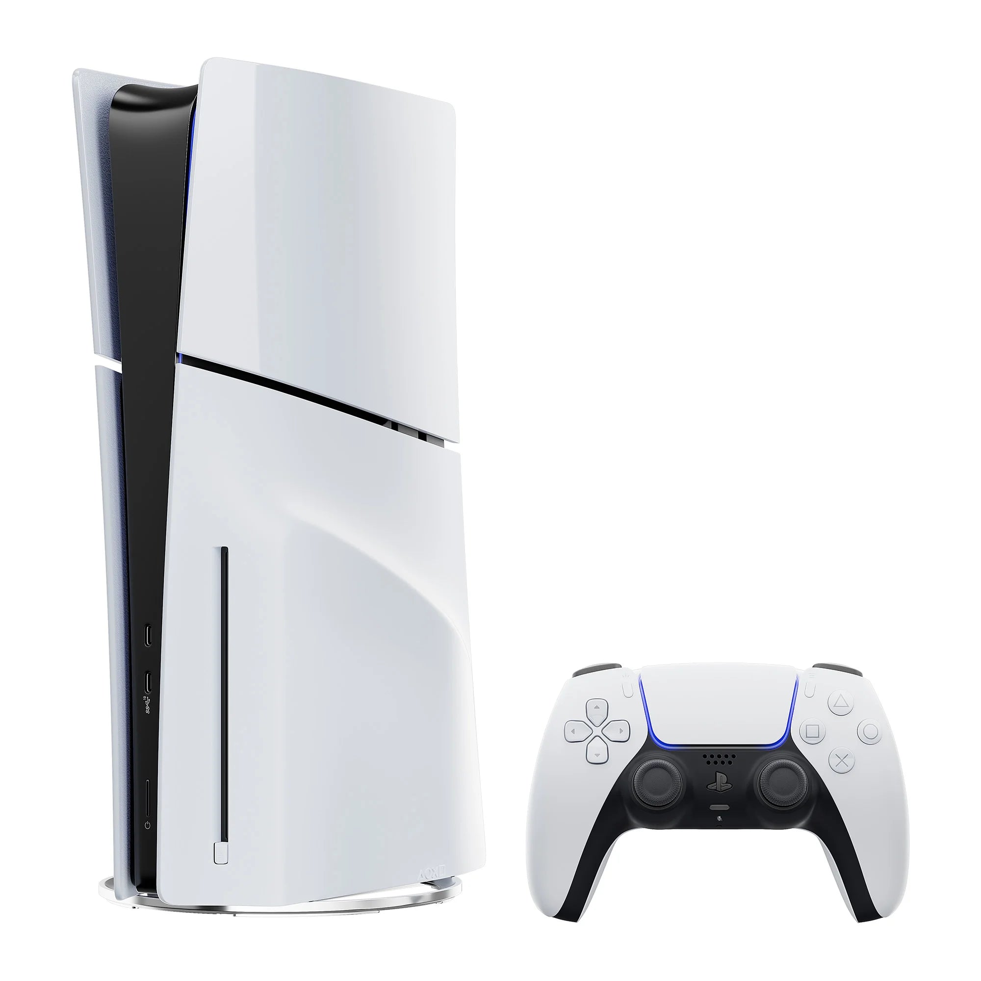 PlayStation 5 Slim Disc 2TB SSD Edition with Two Controllers White and Cosmic Red DualSense and Mytrix Hard Shell Protective Controller Case G815