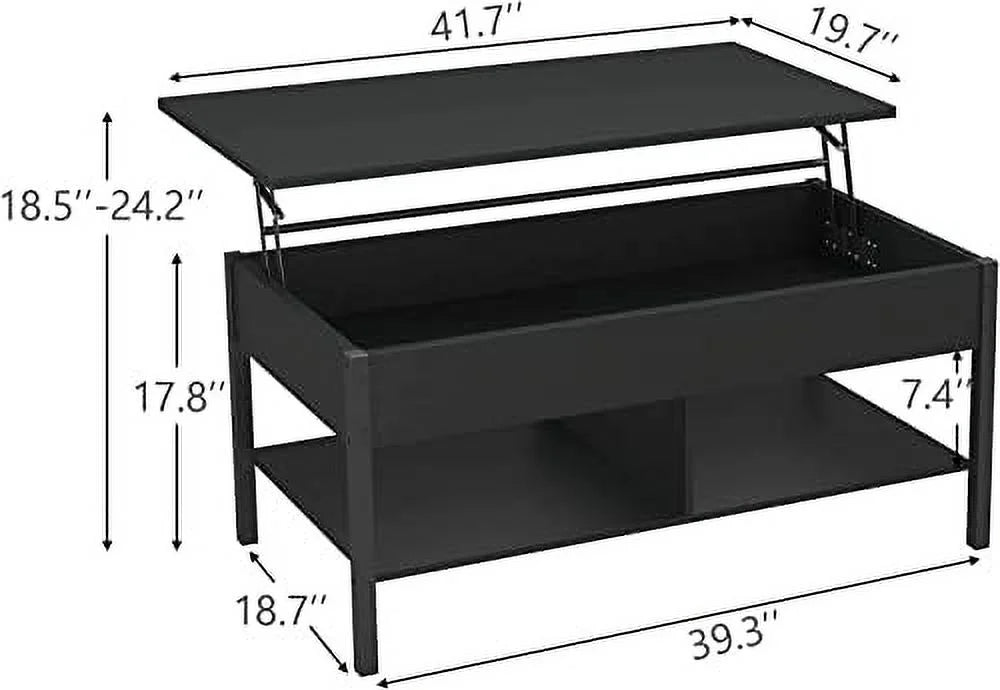 Brown Lift Top Coffee Table with Hidden Compartment H23787