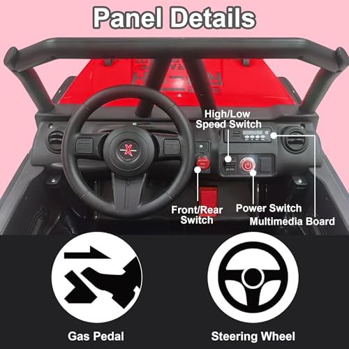24V 5AH 2 Seater 4WD Electric Ride On Car with Remote Control (Red) N579