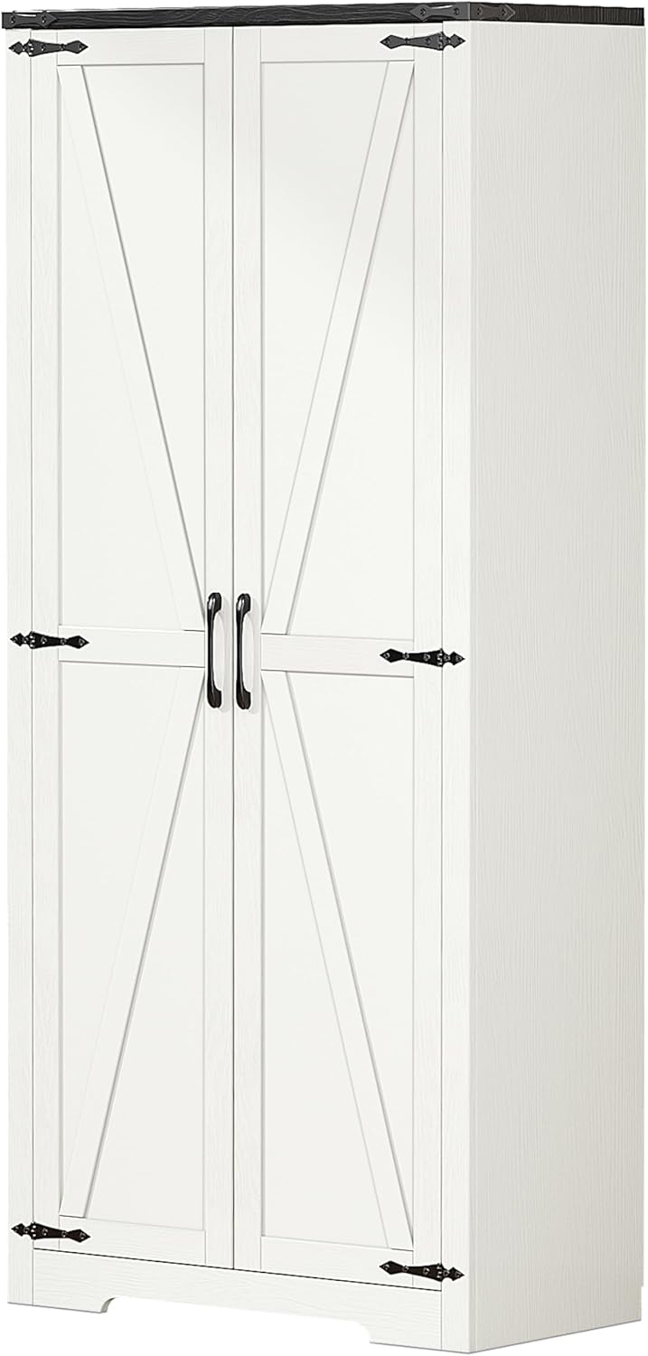 White 72" Wardrobe Closet with Doors E61020