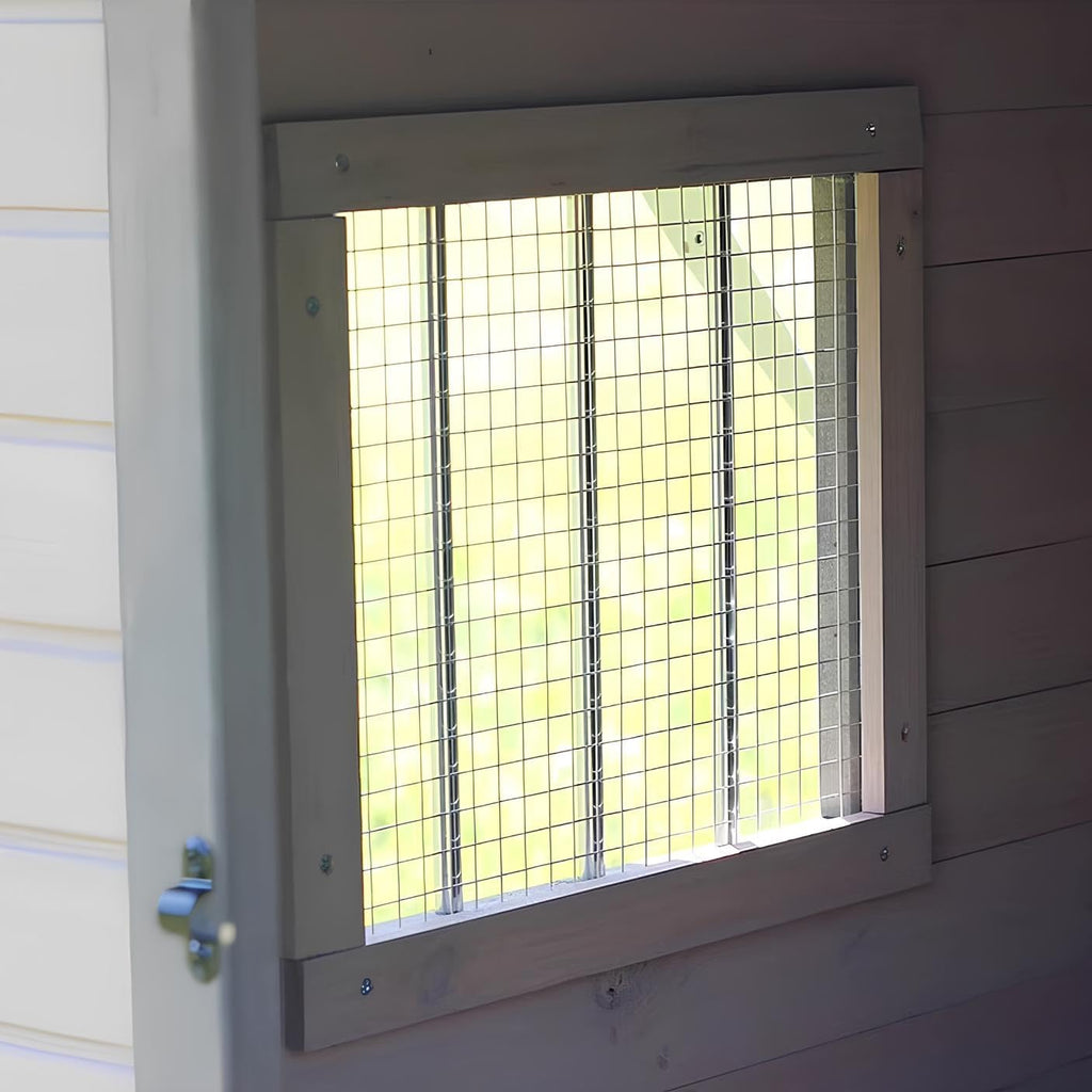 Grey Weatherproof Wooden Dog House with Elevated Floor A3699