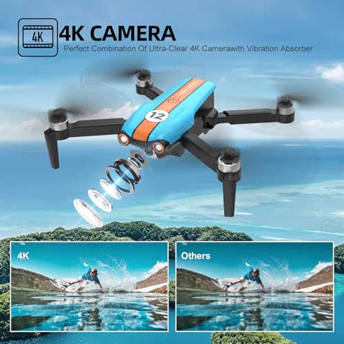 Drone with 4K Camera, Foldable FPV Drone, 26 Mins Flight Time, Brushless Motor, 2 Batteries T1872