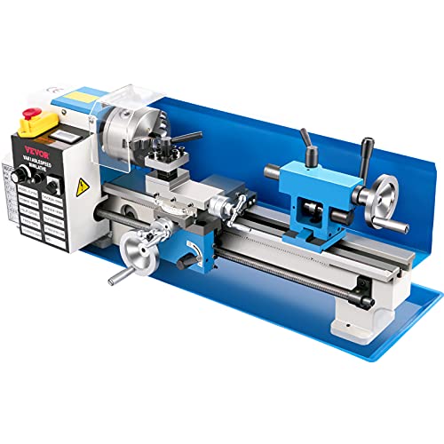 7"x14" 550W Variable Speed Metal Lathe with 3-jaw Chuck Digital Display F994