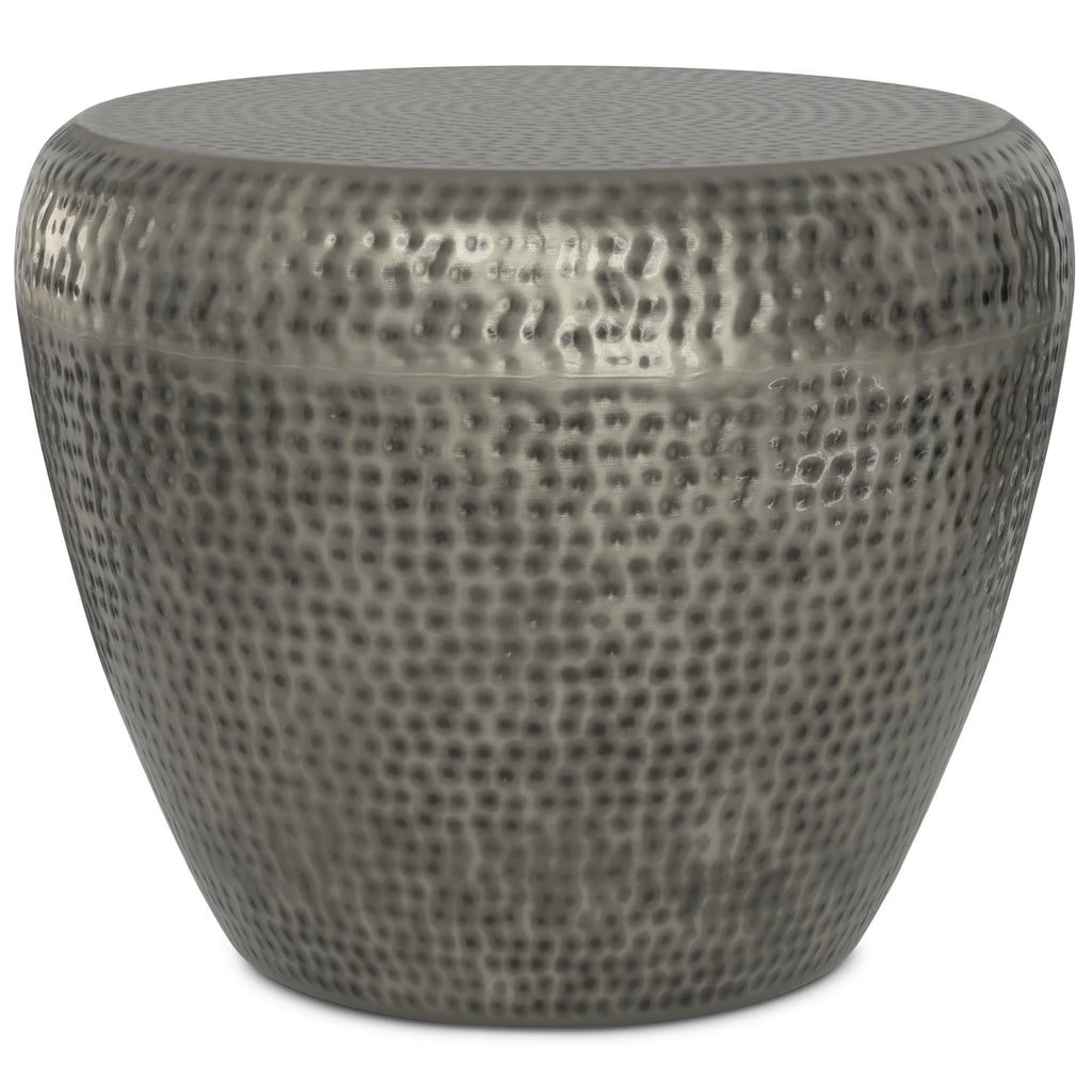 Antique Silver Metal Side Table D407