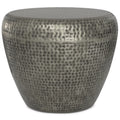 Antique Silver Metal Side Table D407